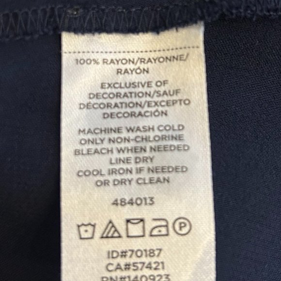 Ann Taylor Loft Navy Wrap Blouse - Picture 9 of 10